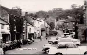 Market Square Settle North Yorkshire UK Nuvic Cafe Rayner & Son Postcard E32