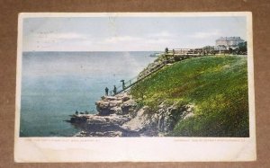 VINTAGE USED POSTCARD 1908 FORTY STEPS CLIFF WALK NEWPORT R.I.  PENNY .PC