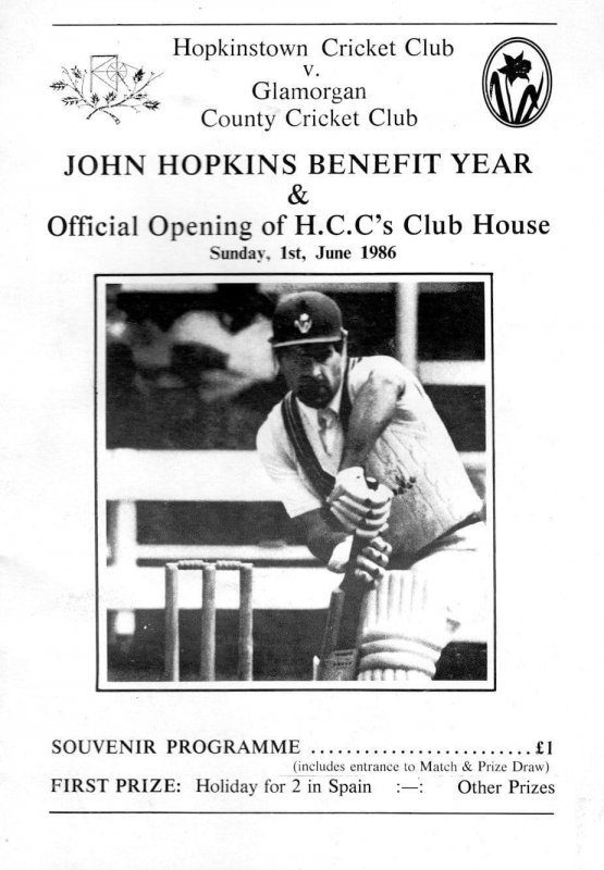 Glamorgan Welsh Cricket Club Opening Of HCC House John Hopkins Programme