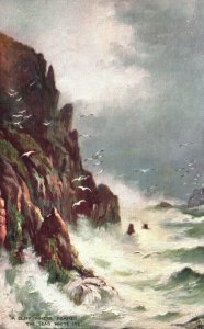 Postcard 1910's A Cliff Where Foamed The Sea's White Ireland Oilette R. Tuck