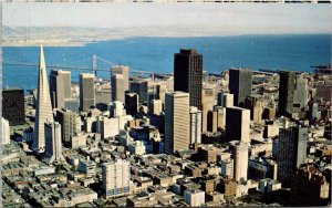 San Fancisco Financial District Dramatic View Towering City Golden Gate Postcard 