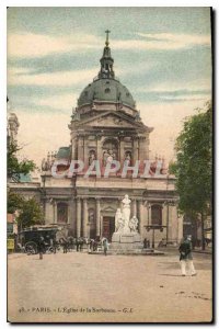 Postcard Old Church Paris Sorbonne