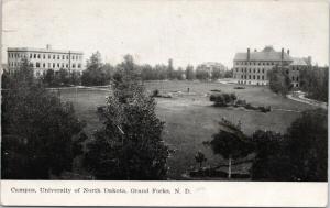 Campus University North Dakota Grand Forks ND UND c1909 Postcard E47