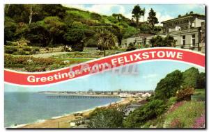 Postcard Old Felixstowe Spa Gardens Promenade Greetings