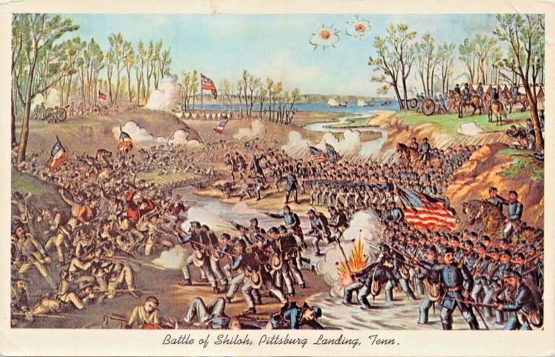 PITTSBURG LANDING TENNESSEE~BATTLE OF SHILOH IN 1862-CIVIL WAR ARTIST POSTCARD