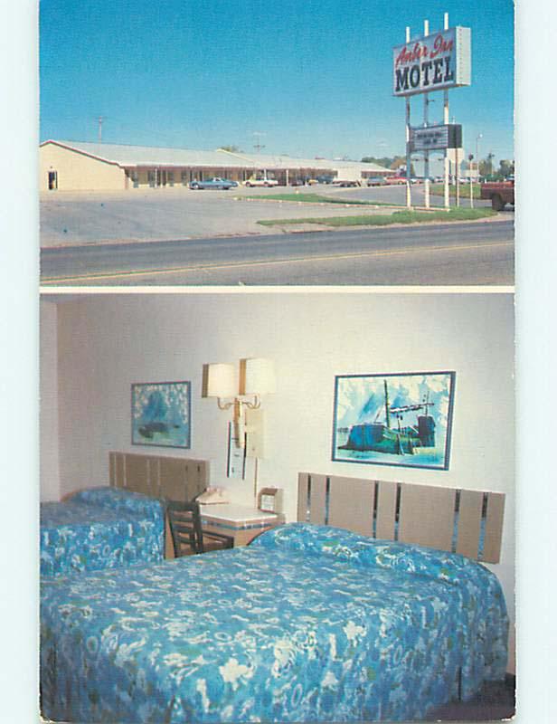 Unused Pre-1980 OLD CARS & AMBER INN MOTEL Le Mars Iowa IA s5420