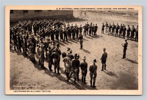 Lecturing On Military Tactics Army Cantonment Camp Dodge Des Moines Iowa IA WWI