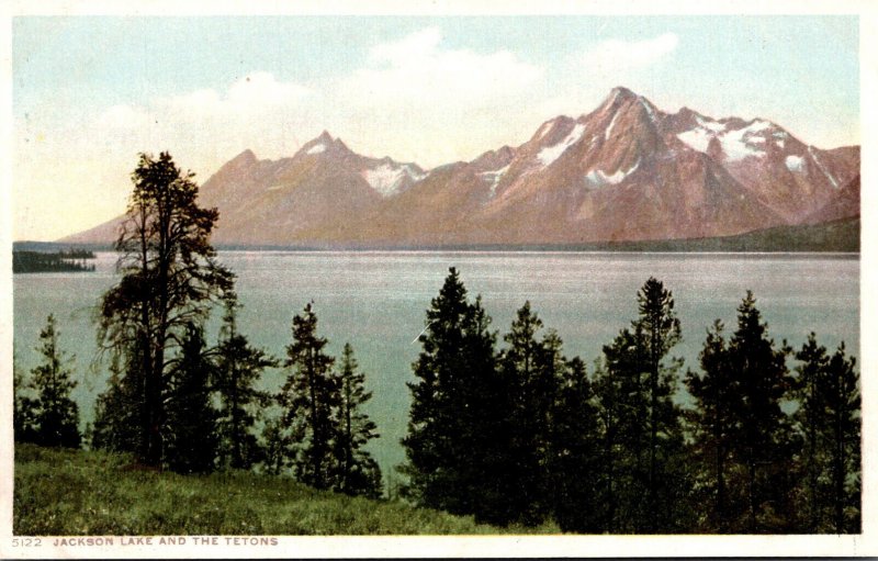 Yellowstone National Park Jackson Lake and The Tetons Detroit Publishing