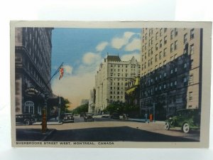 Sherborne Street West Montreal Canada Vintage 1930s Postcard Ritz Carlton Hotel