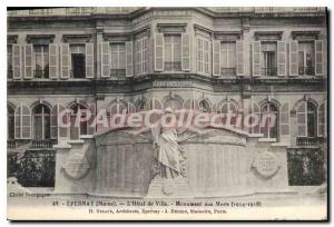 Old Postcard Epernay Hotel De Ville Monument Aux Morts