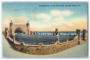 1942 Open Air Amphitheater On The Boardwalk Daytona Beach Florida FL Postcard 