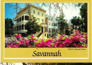 Monterey Square restored historical house Savannah GA Georgia postcard