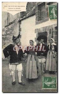 Old Postcard In the Land of Paludiers Groups Maries and honor Garcon Folklore