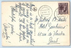 Ettelbruck Luxembourg Postcard View Taken from Nuck 1948 Vintage Posted
