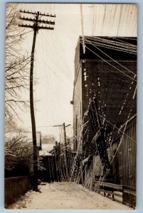 c1910's Ice Storm Lewiston New York NY RPPC Photo Antique Unposted Postcard