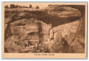 Mancos Colorado CO Postcard Square Tower House Mesa Verde National Park Vintage