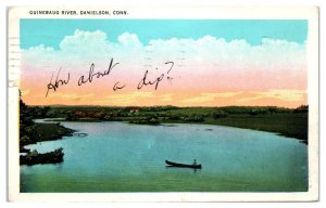 1934 Quinebaug River, Danielson, CT Postcard