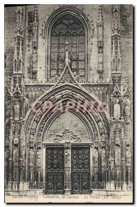 Old Postcard Aix en Provence Cathedrale St. Sauveur the XV century Portal