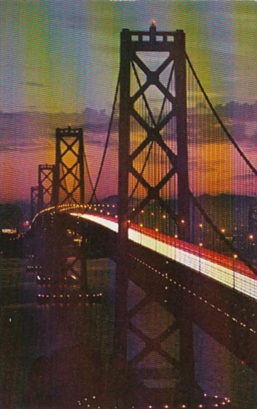California San Francisco Oakland Bay Bridge At Night