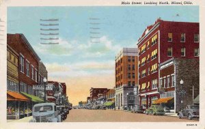 Main Street Looking North Miami Oklahoma 1950 postcard