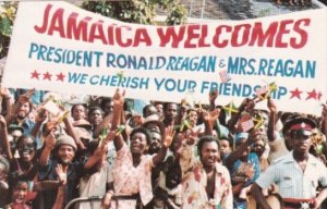 Jamaica Welcomes President Ronald Reagan and Mrs Reagan 1982