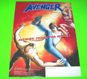 Avenger Original 1988 Vintage Retro Arcade Game Promo Sales Flyer Capcom