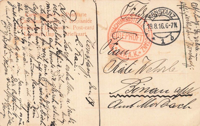 KONSTANZ Germany~Husenstein~1916 Feldpost Photo POSTCARD