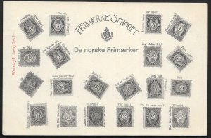 NORWAY Stamps on Postcard Language of Stamps Unused c1910s