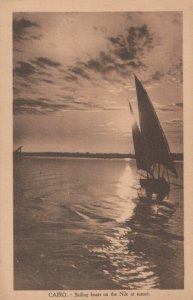 Egypt Postcard - Sailing Boats on The Nile at Sunset    T10371