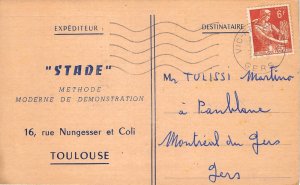 US77 France Toulouse 1958 Gers letter advertising Stade mechanics