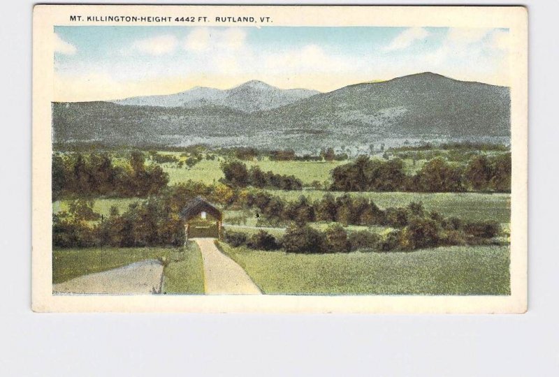 ANTIQUE POSTCARD VERMONT RUTLAND MT KILLINGTON - HEIGHT 4442 FT