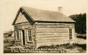 RPPC Postcard Oldest Building In Black Hills Custer SD Built By US Troops 1875