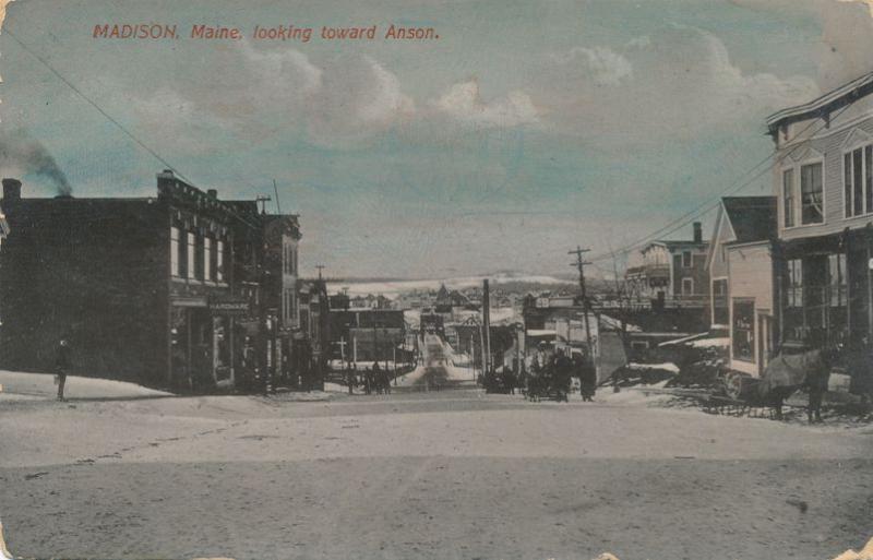 Madison, Maine - Looking toward Anson - pm 1908 - DB