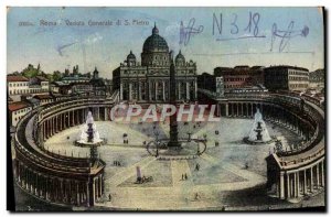 Old Postcard Roma Vedula Generale di S Pietro