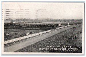 1917 Section Remount Horses Station Camp Grant Illinois Vintage Antique Postcard