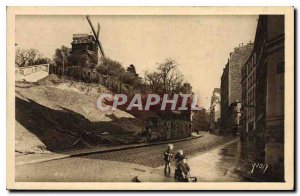 Old Postcard Paris La Rue Lepic and the Moulin de la Galette