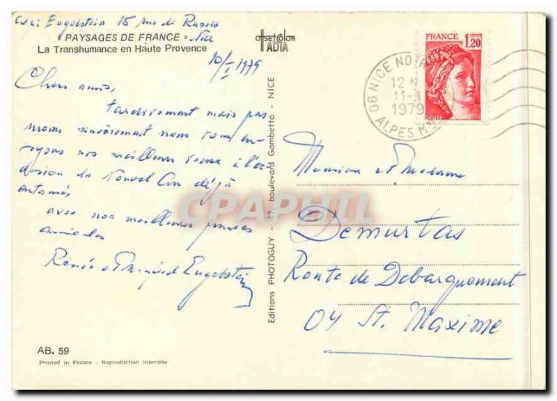 Postcard Modern Transhumance in Haute Provence