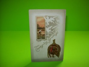 Thanksgiving Postcard Vintage Embossed Series 946 Gold Unused AS Meeker