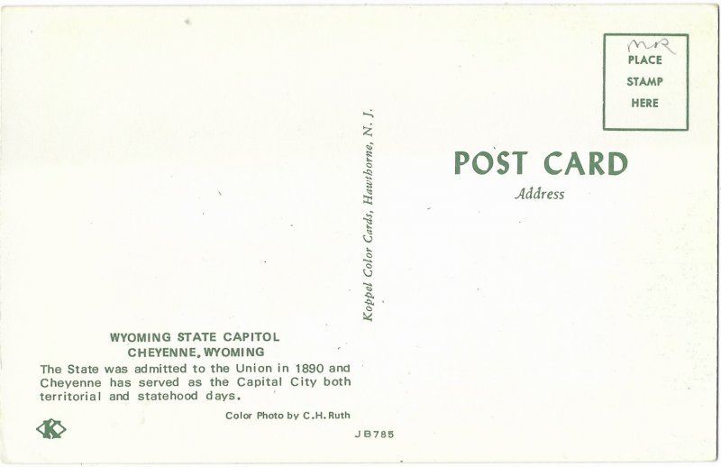 The Wyoming State Capitol Cheyenne Wyoming