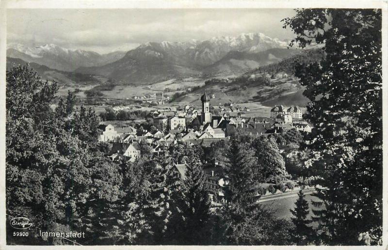 Germany Immenstadt panorama real photo postcard