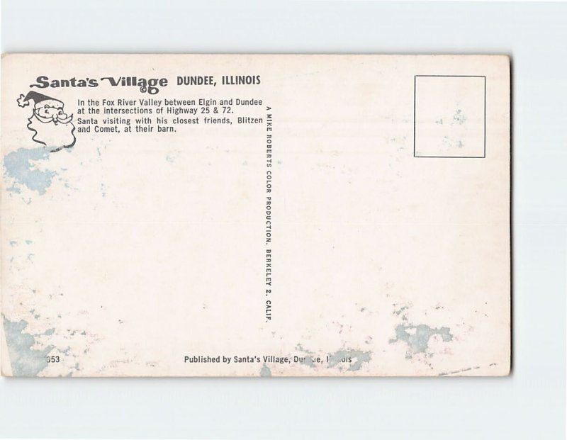 Postcard Santa's Village, Dundee, Illinois