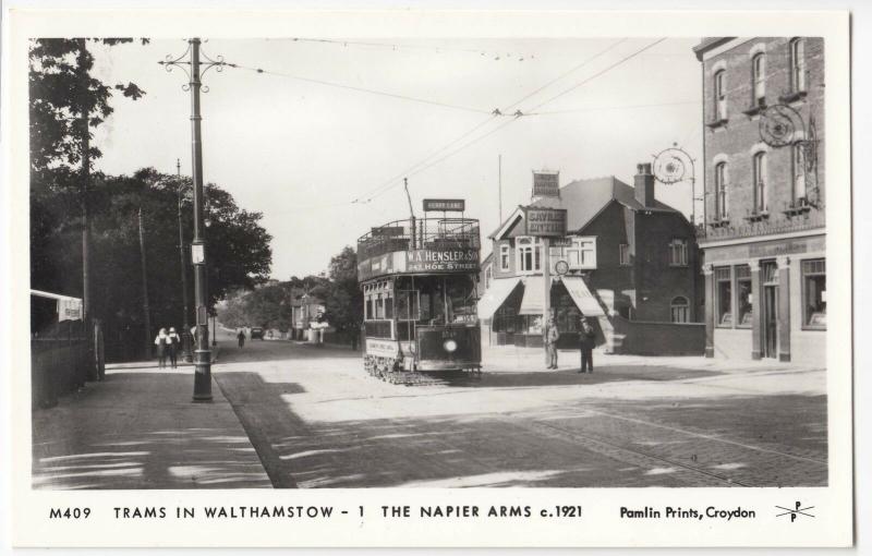 London; Trams In Walthamstow, The Napier Arms c 1921 RP PPC By Pamlin, M409