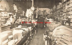 WI, Loyal, Wisconsin, RPPC, Dry Goods Store Interior View, 1910 PM, Photo