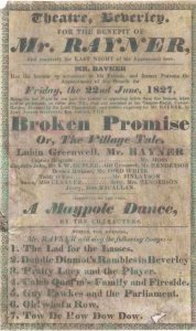 Maypole Dancing Nottingham Theatre Victorian Copy Handbill 1827