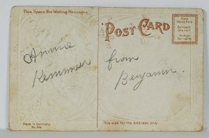 Christmas Greetings Silver Bells Lovely Cherubs c1910 Postcard S1