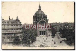 Postcard Old Paris Square and Church of St. Augustine VIII stop