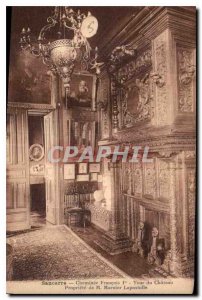 Old Postcard Sancerre Fireplace Francois I. Tower Chateau Property of M Marni...