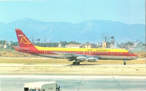 Air Spain McDonnell-Douglas DC-8-21 On Tarmac Vintage Photochrome Postcard