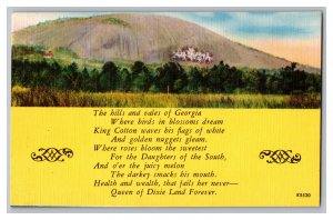 The Hills And Vales Of Georgia Poem Postcard