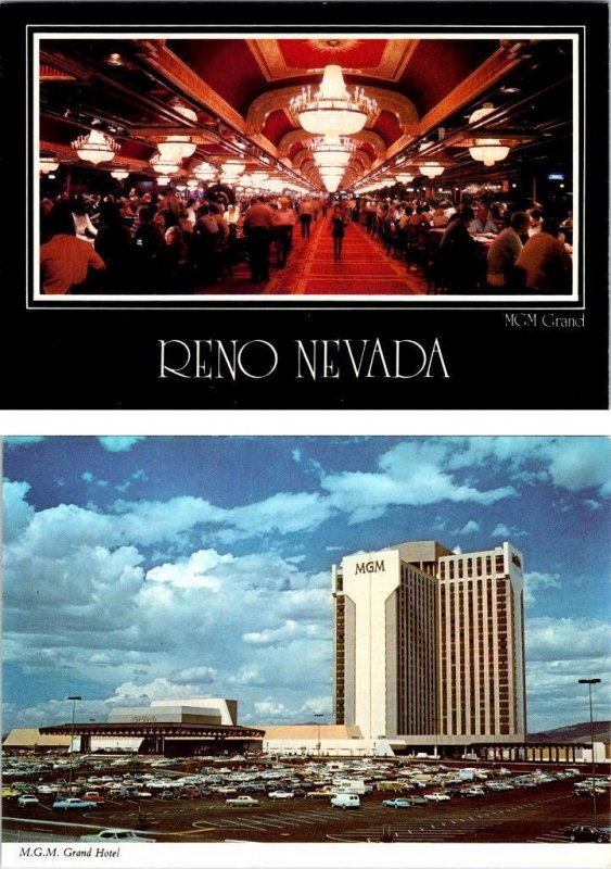 2~4X6 Postcards  Reno, NV Nevada  MGM GRAND HOTEL & CASINO  Gambling Tables